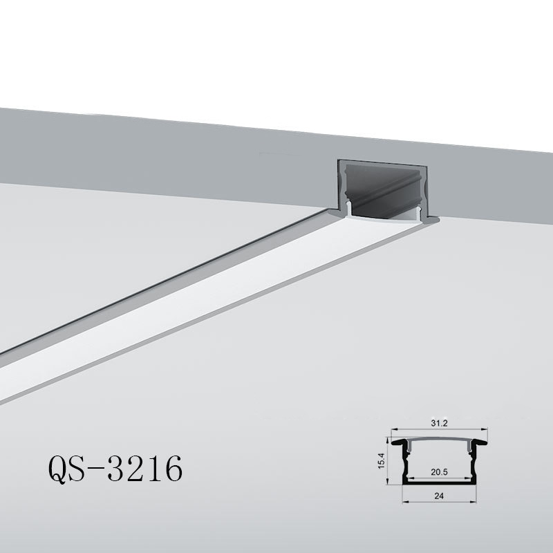 Recessed Black LED Strip Diffuser For 20mm Double Row LED Strip Light